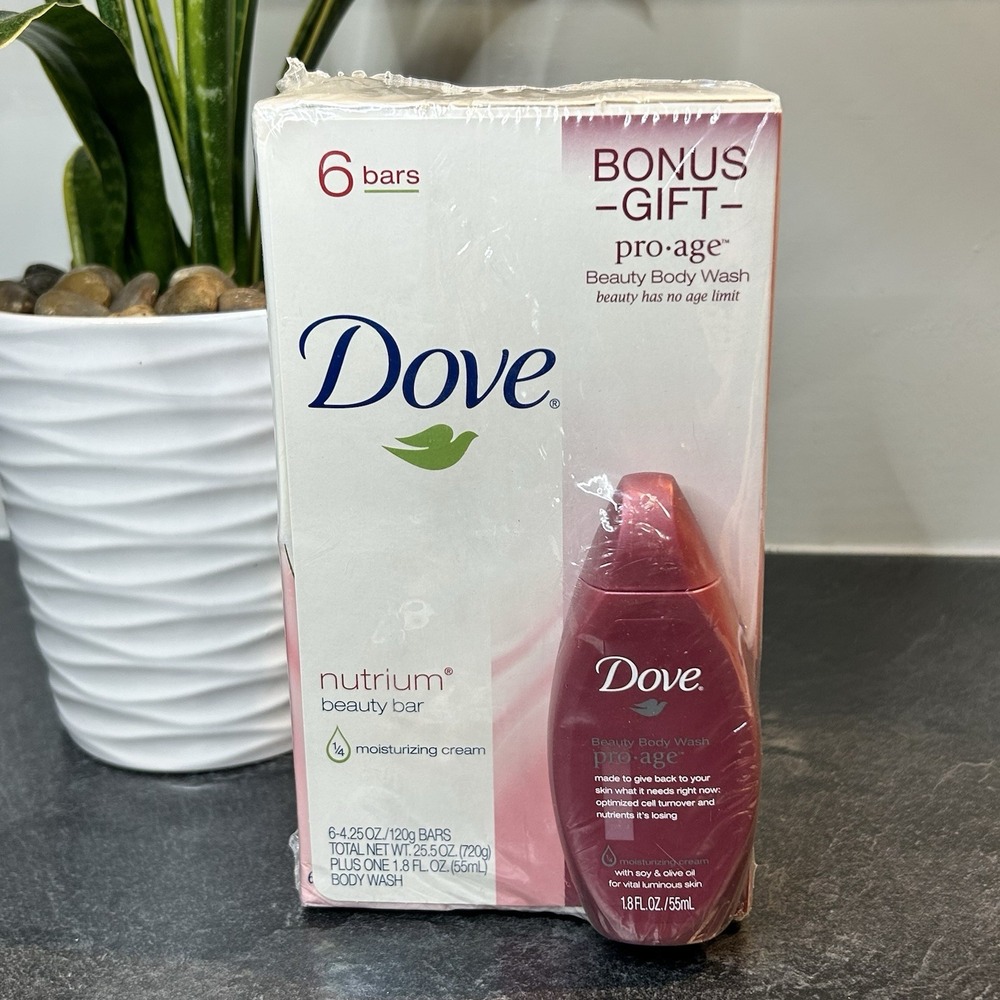 NEW Dove Nutrium Beauty Bar 6 Soap‎ Bars 1/4 Moisturizing Cream RETIRED